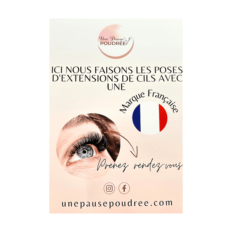 poster " ICI nous faisons les poses d'extensions de cils "